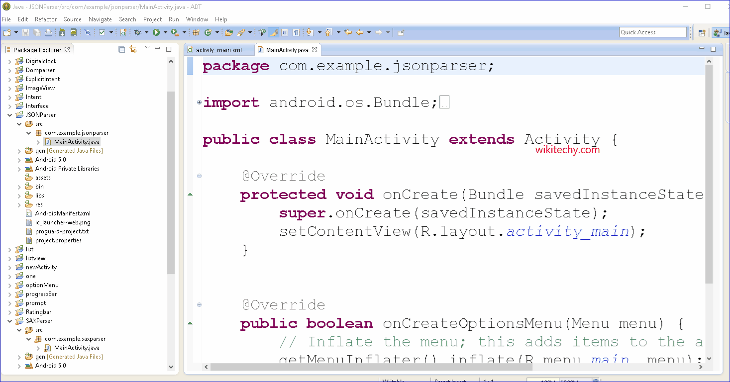 Android json parser