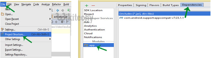 dependencies in Android Studio