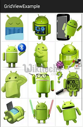  gridview using base adapter example in android studio