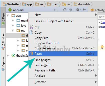  paste image In android studio
