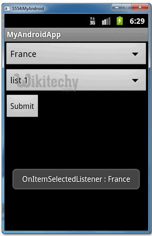  on item selected listener