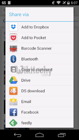  sharing messages from various options of clients in android