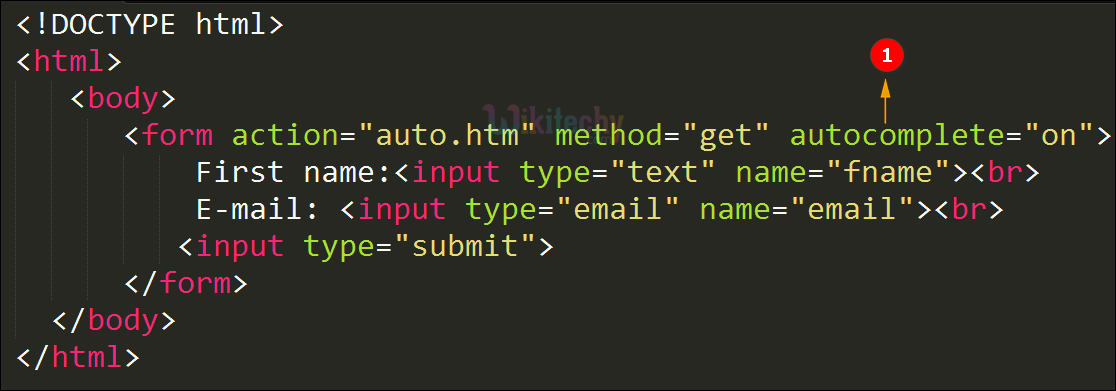 autocomplete Attribute Code Explanation