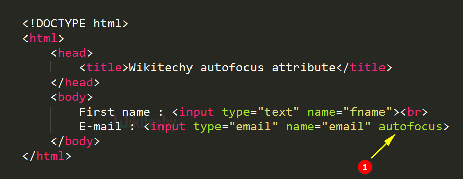 autofocus Attribute Code Explanation