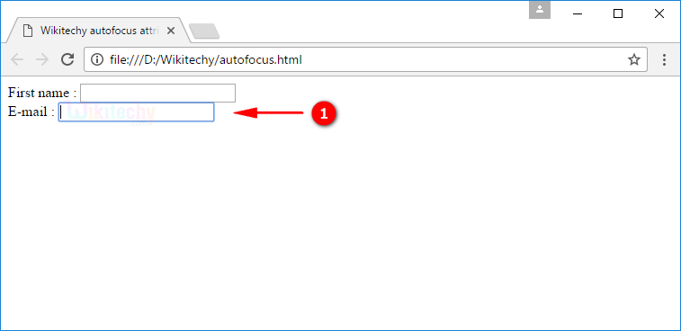 autofocus Attribute Tag Output