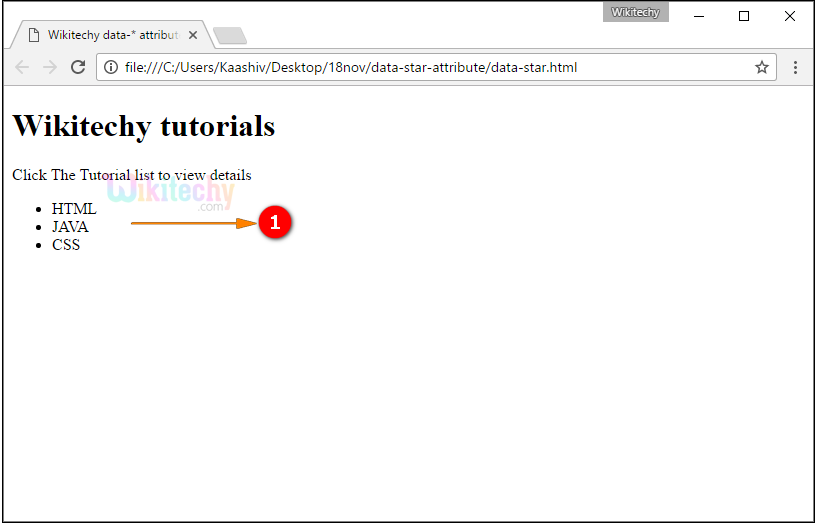 data-* Attribute Output
