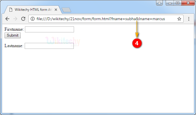 form1 Attribute Tag Output