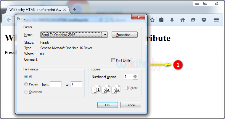 onafterprint Attribute Output