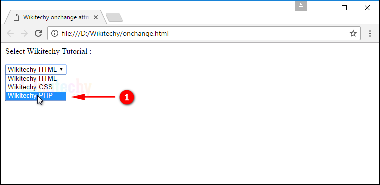 onchange Attribute Output