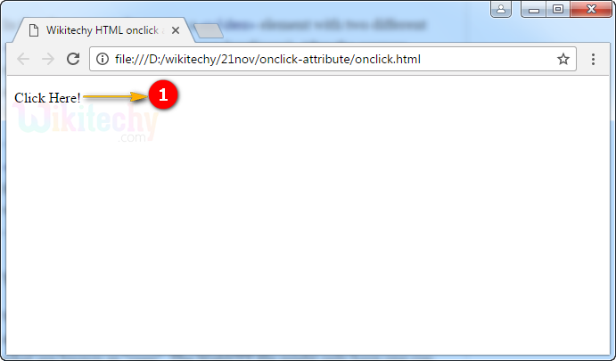 onclick Attribute Tag Output