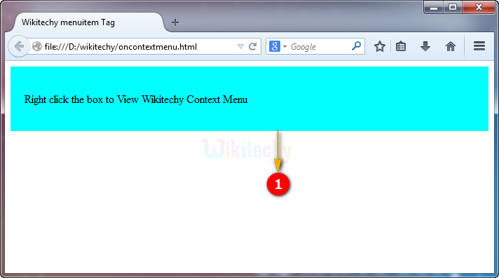 oncontextmenuAttribute Tag Output
