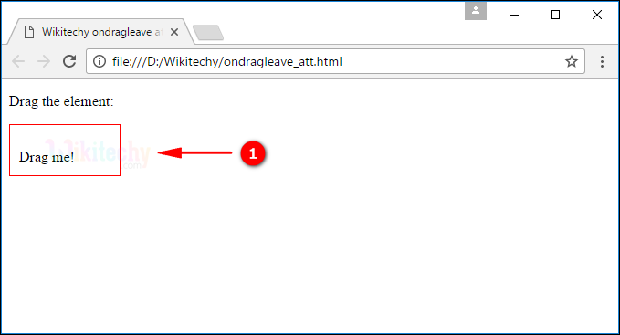 ondragleave Attribute Tag Output