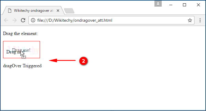 ondragover Attribute Output