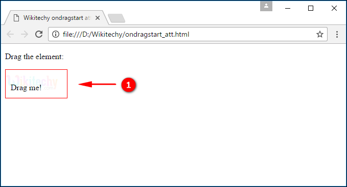 ondragstart Attribute Tag Output
