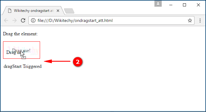 ondragstart1 Attribute Tag Output