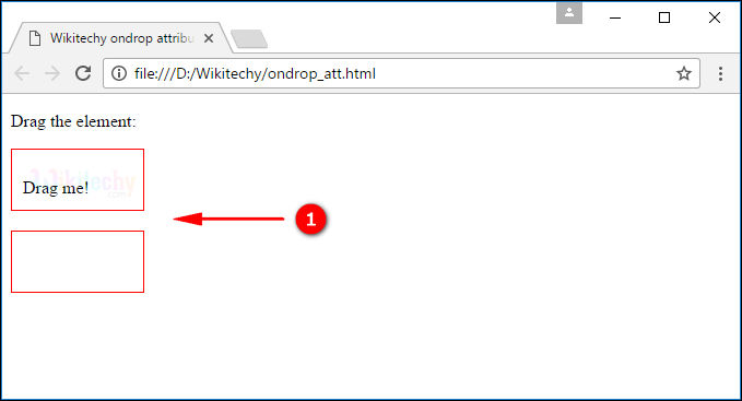 ondrop Attribute Output