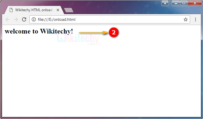 onload Attribute Tag Output