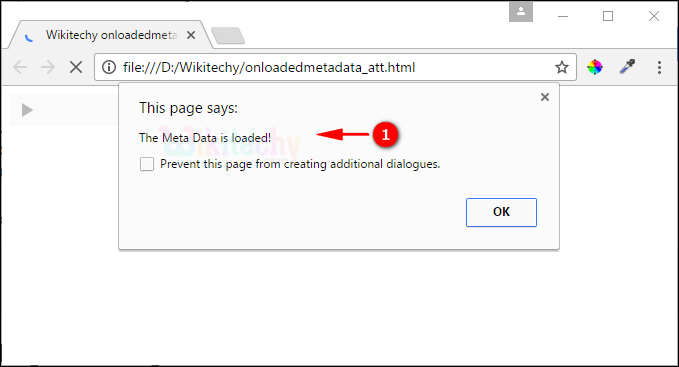 onloadedmetadata Attribute Output