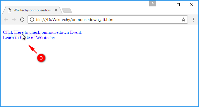 onmousedown Attribute Output