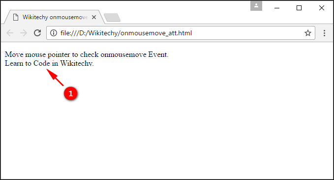 onmousemove Attribute Tag Output