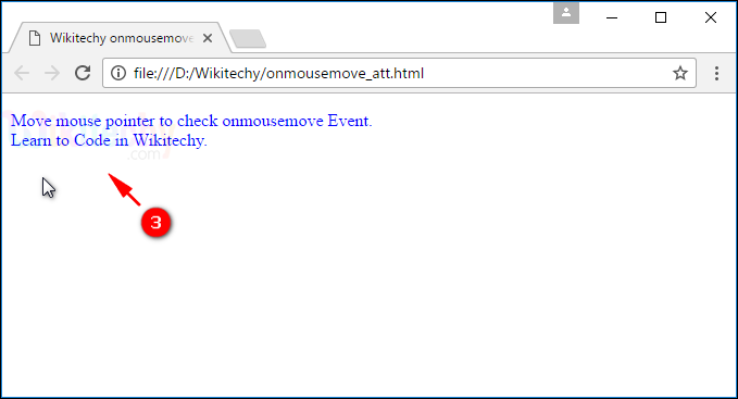 onmousemove Attribute Tag Output