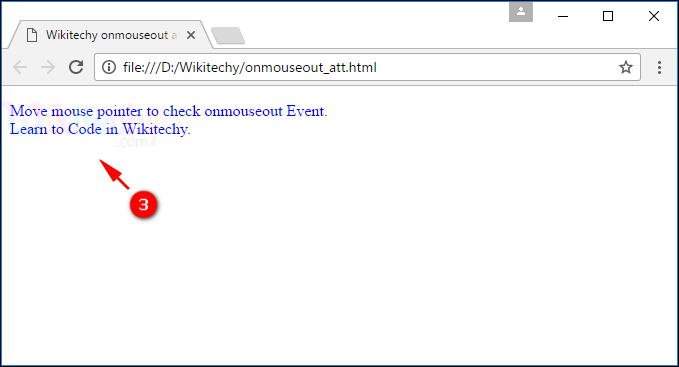 onmouseout Attribute Tag Output