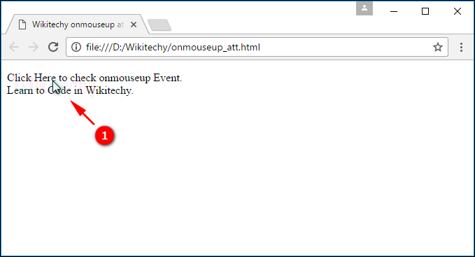onmouseup Attribute Tag Output