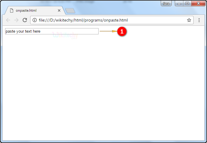 onpaste Attribute Tag Output