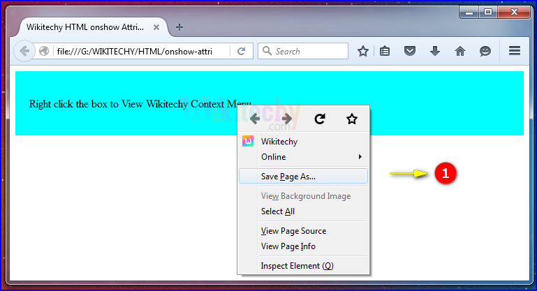 onshow Attribute Tag Output