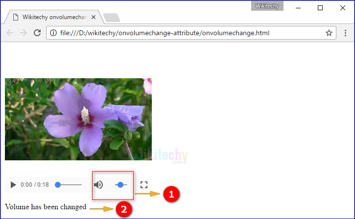 onvolumechange Attribute Output