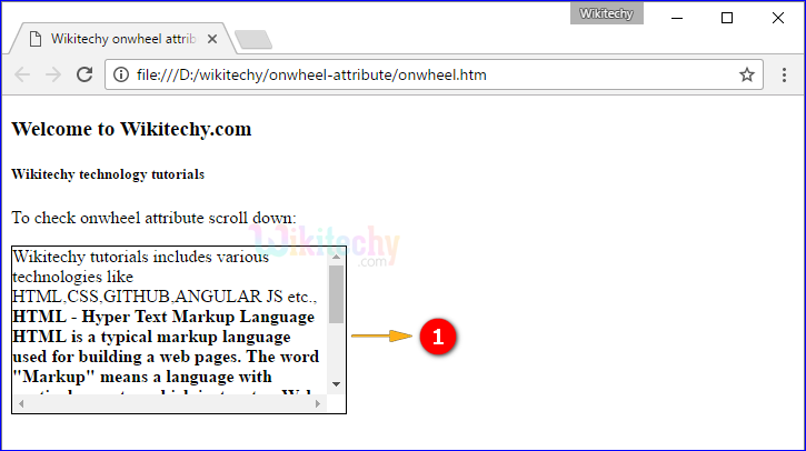 onwheel Attribute Output
