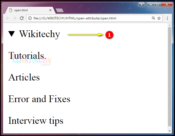 open Attribute Tag Output