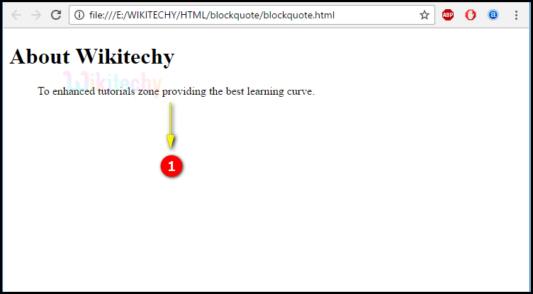 output for blockquote tag