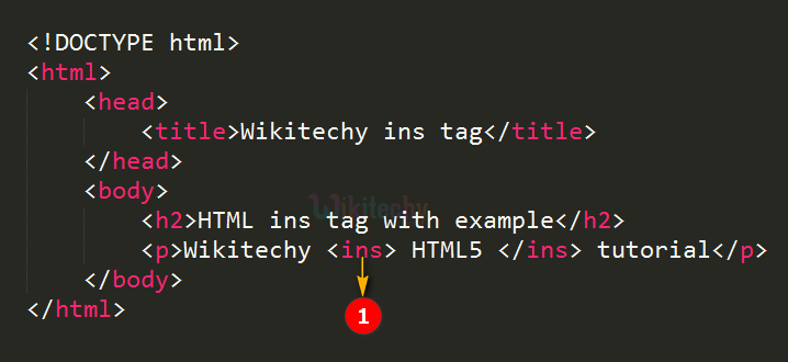 Insert <ins> Tag Code Explanation