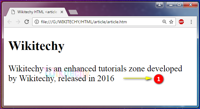 <article> Tag Output
