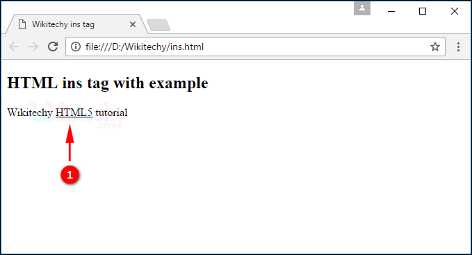 Insert <ins> Tag Output