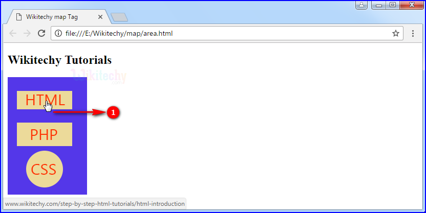 output for map tag