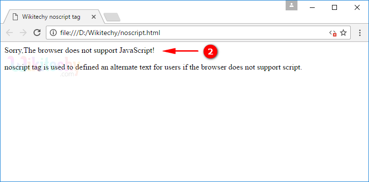 <noscript> Tag Output
