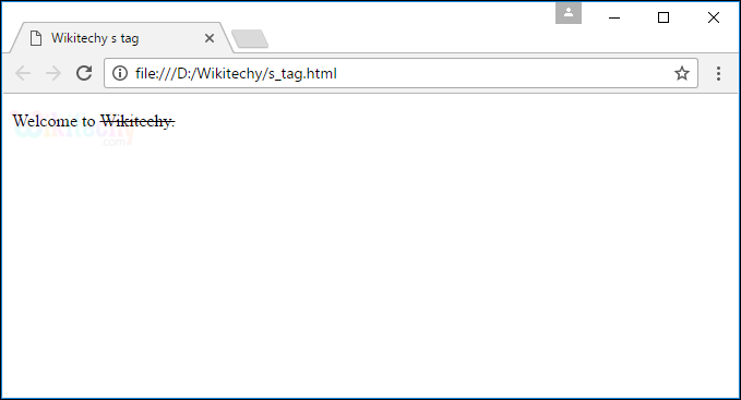 Strikethrough <s> Tag Output