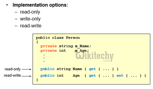 learn c# - c# tutorial - c# accessor implementation - c# examples -  c# programs