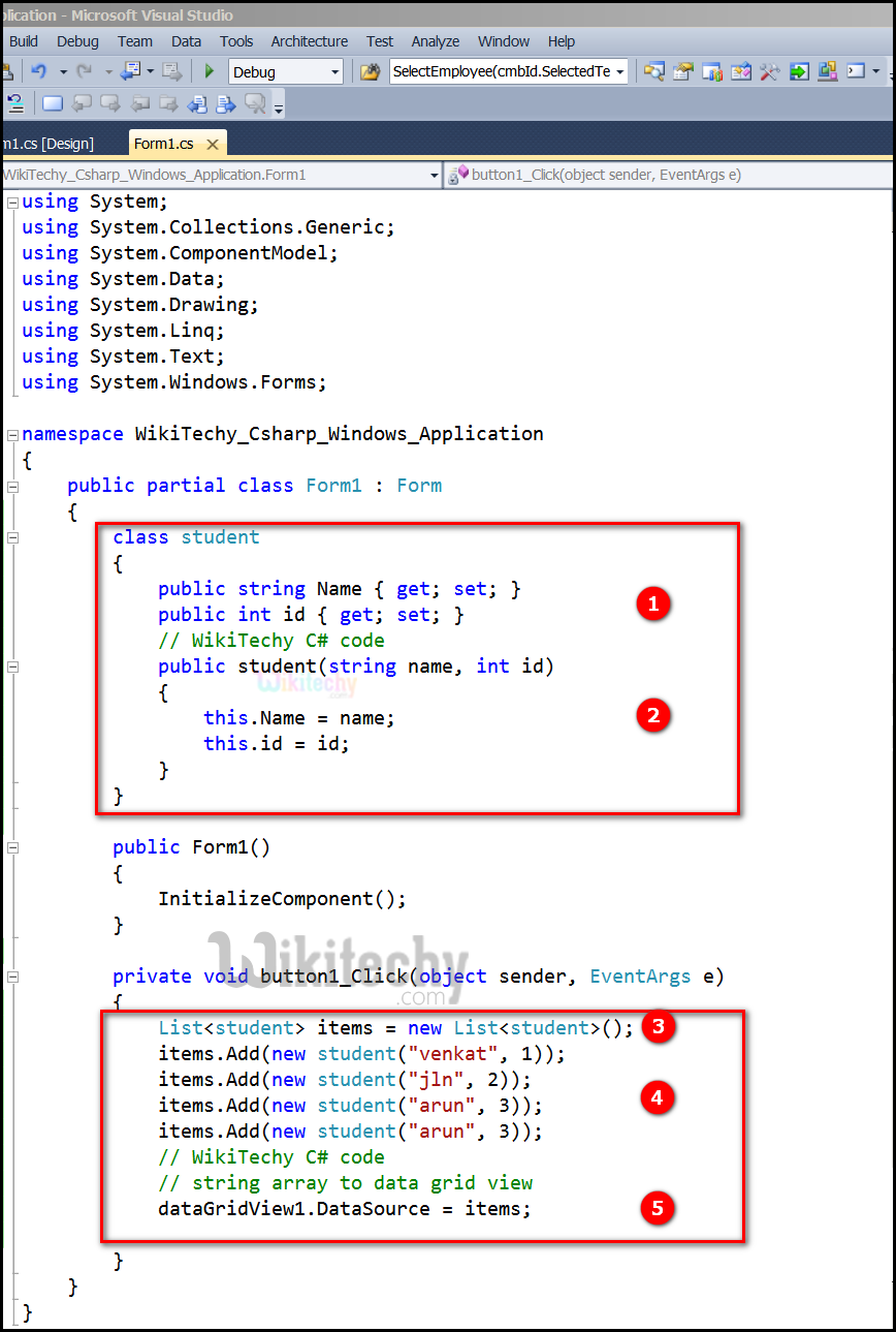  c-sharp contrl bind output