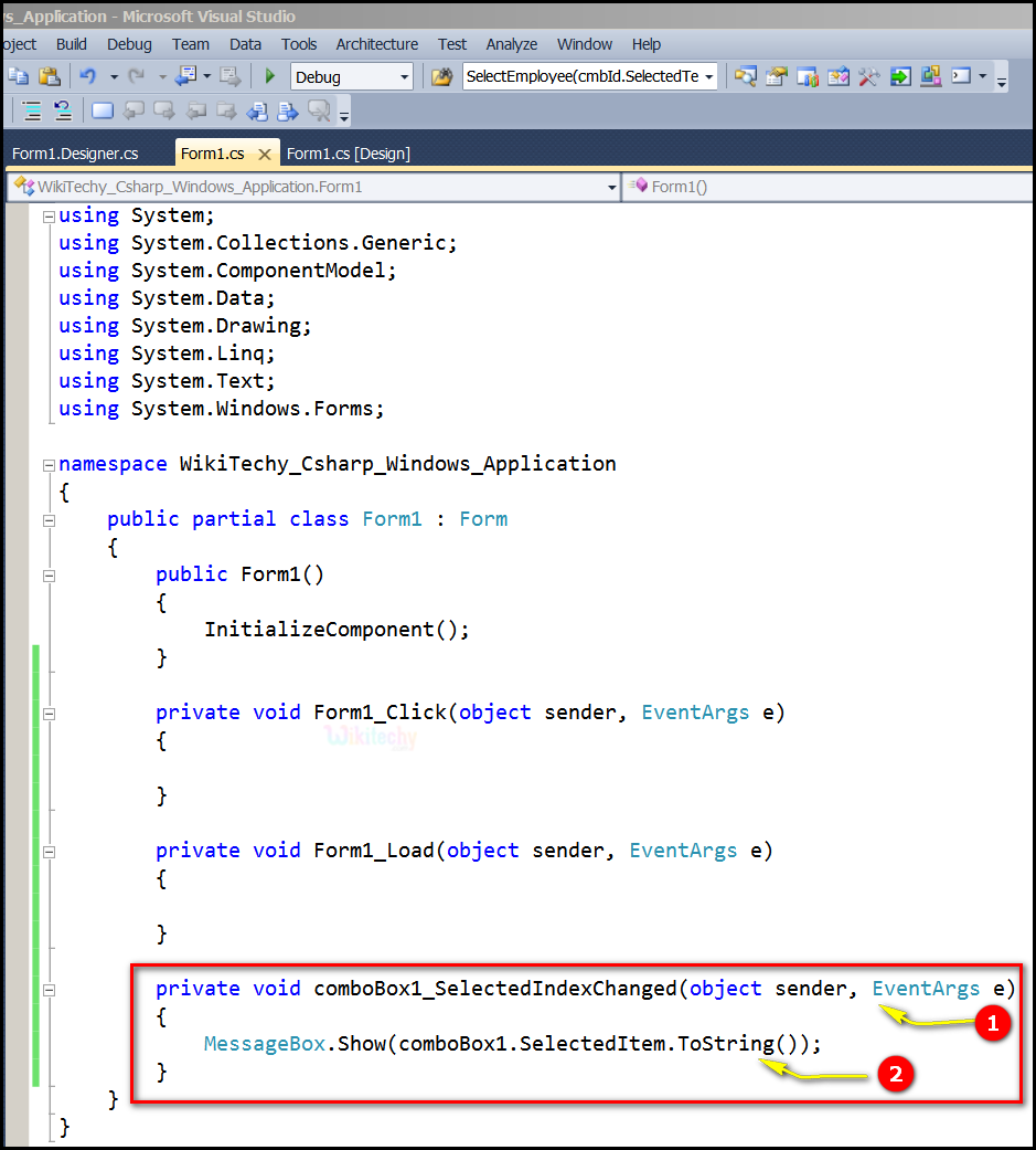  c sharp controls combobox code