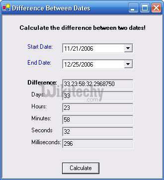  C#  diffdates