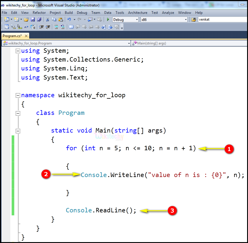  C for loop structure