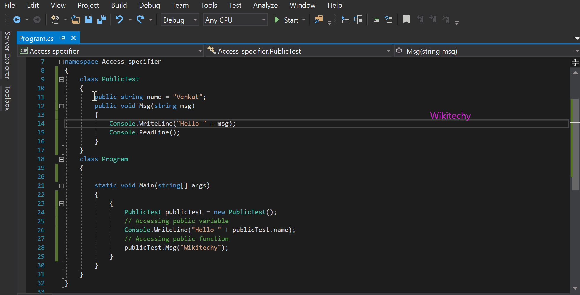 csharp-public-access-specifiers
