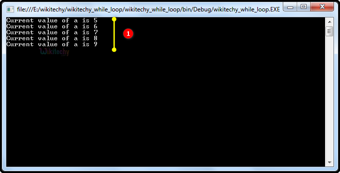  C while loop structure output