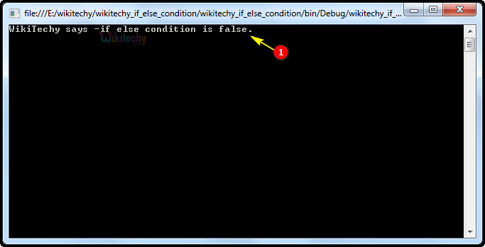  output of if else false statement display