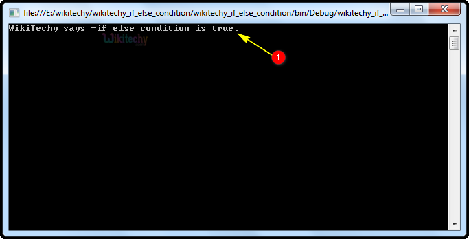  output of if else condition true display
