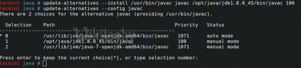  Update javac alternatives