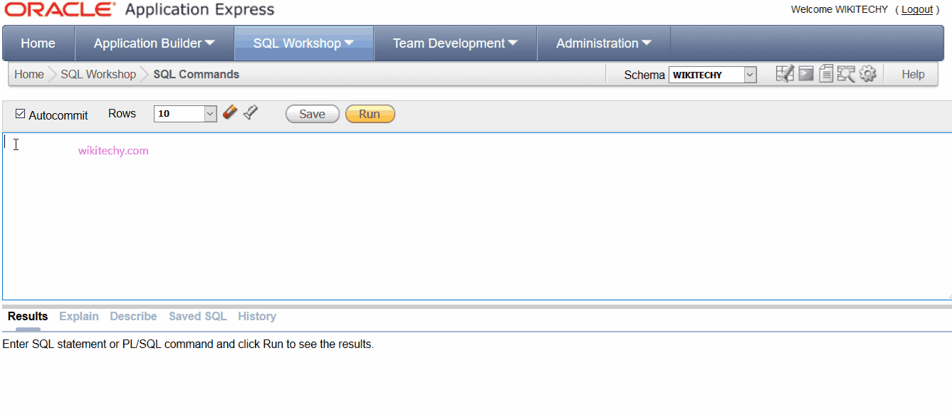 Oracle truncate table 